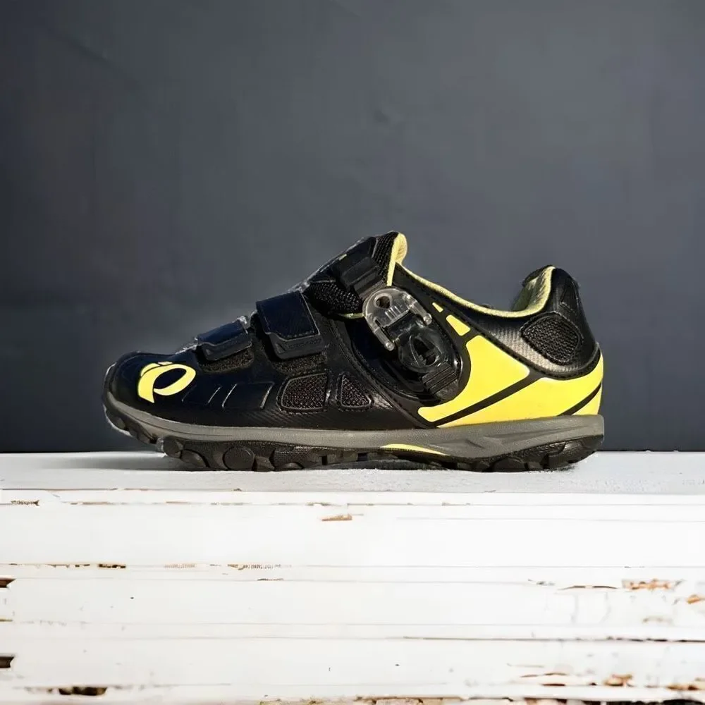 Pearl Izumi x-Alp Enduro IV clip on bicycle shoes women’s size 11.5 black yellow